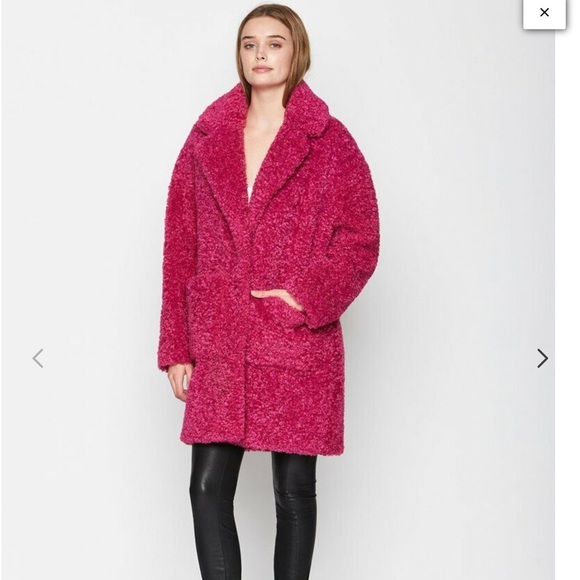 Bcbgeneration hot pink fuchsia Borg teddy coat - Picture 5 of 6